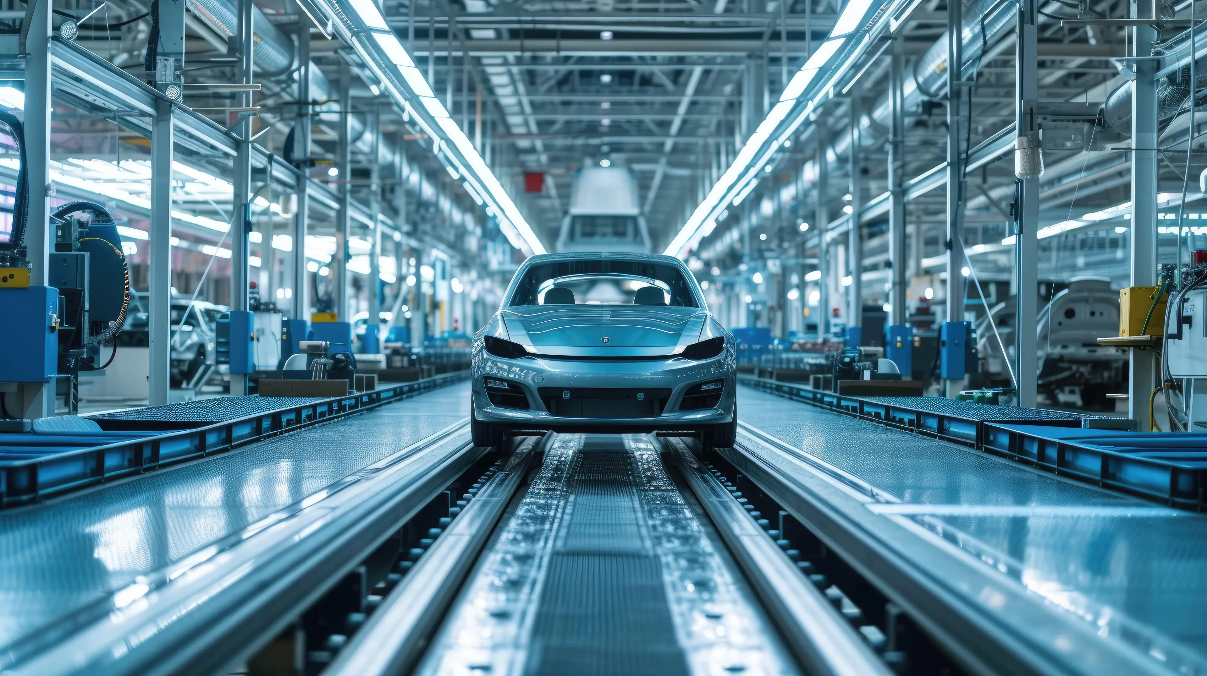 Automotive production line with automation equipment