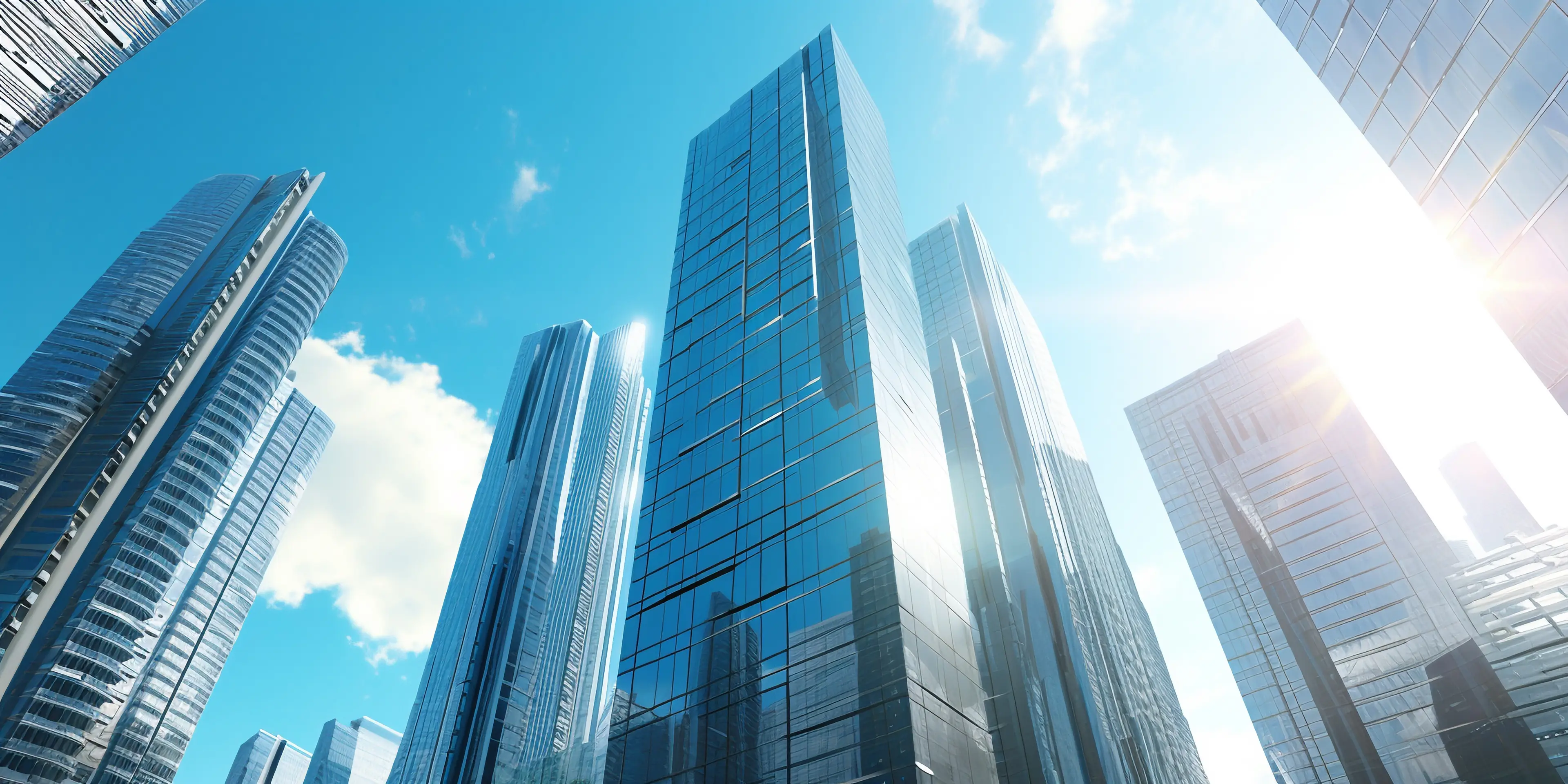 Modern high-rise building with automation systems