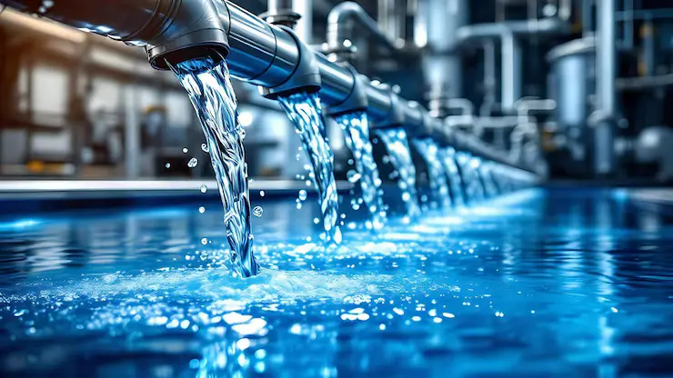 Waste water treatment plant with automation systems